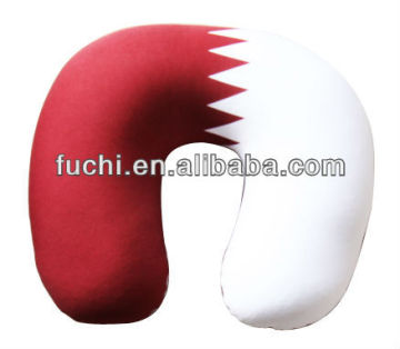 U Shape Qatar Flag Neck Pillow Travel Pillow Microbead Pillow Flag Pillow In Different countries Flags Design