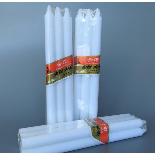 Snow white color paraffin wax pillar candle