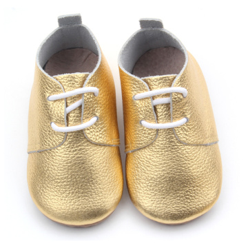 Solas de borracha feitas à mão por atacado sapatos Oxford para bebês