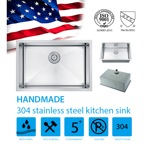 27 Inch Kitchen Sink Undermount 304 Stainless Steel Kitchen Sink Rectangular Sink Supplier