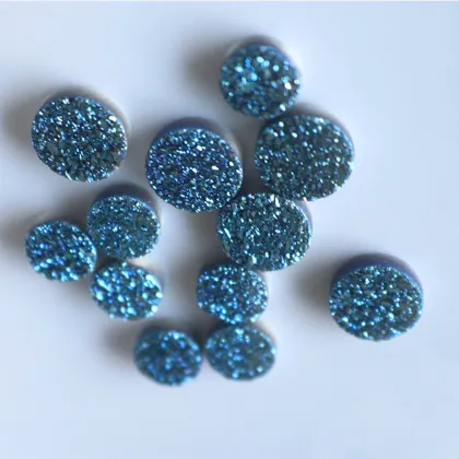 Natural Round Agate Crystal Cluster Violet Blue Crystal