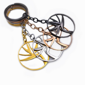Gold Plated Hollow Custom Metal Keychain