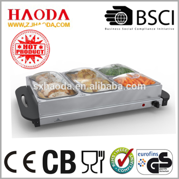 4 Section Extra Large Buffet Warmer & Server Tray- 2 x 2.4Lt and 2 x1.15L capacity and Keep Warm Function