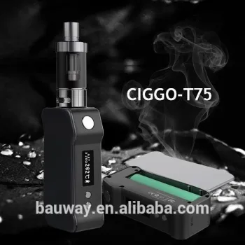 2017 trending items smoke stick kit box mod CigGo T75 18650 with temperature control vape starter kit smoker favorite