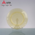 Amber Glass Charger Plate Round Glass Charger Plates