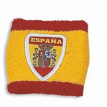 Braccialetto di spugna 100% cotone con ricamo Patch