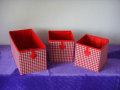 Rote Astwerk Baumwolle-Stoff-box