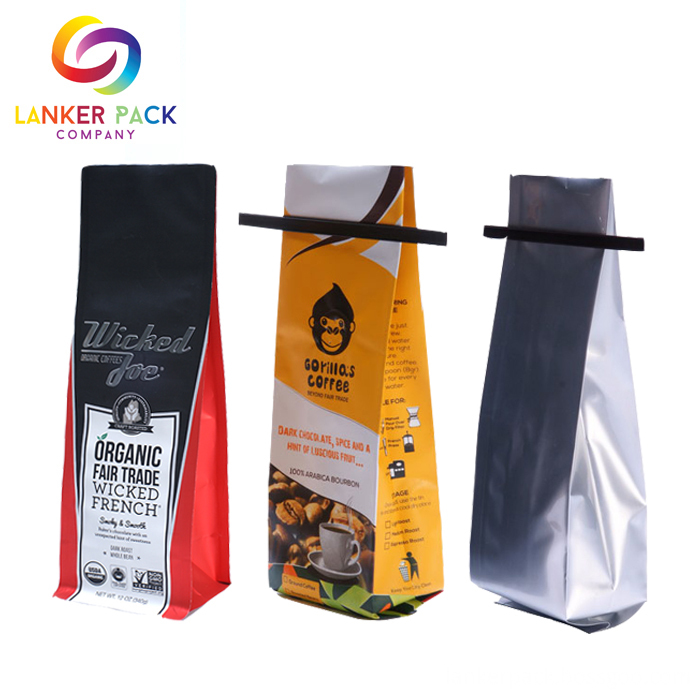 Resealable Custom Quad Seal Coffee Packaging Bag