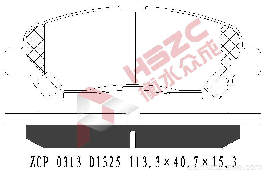 Padera de freno de cerámica FMSI D1374 para Toyota