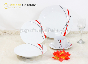 GUIXIN 19-piece Round Ceramic Tableware from Factory, Service for 6, color line