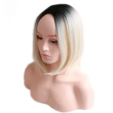 short cheap wig synthetic hair wigs for black women heat resistant 12 inch bob ombre blonde synthetic wig