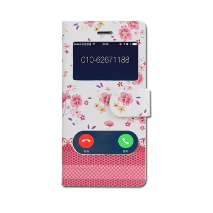 2015 popular OEM flower pattern flip case cover for LG L5x