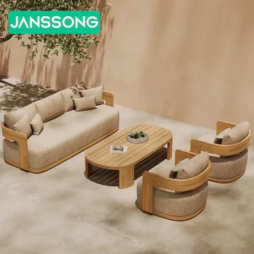 Hotel Teak Outdoor Sofa Set for Resort and Modern Villa Garden Furniture