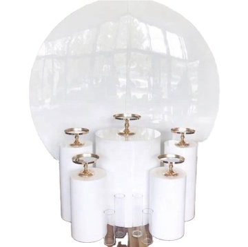 Fancy Acrylic PVC Round White Glossy Backdrop 7 Feet in Diameter for Wedding and Event