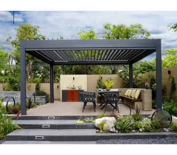 Motorized Louvered Roof Pergola for Luxurious Outdoor Gardens