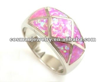 pink semi precious stone rings