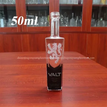 Manufacture 50ml mini bottle vodka clear empty bottle whiskey