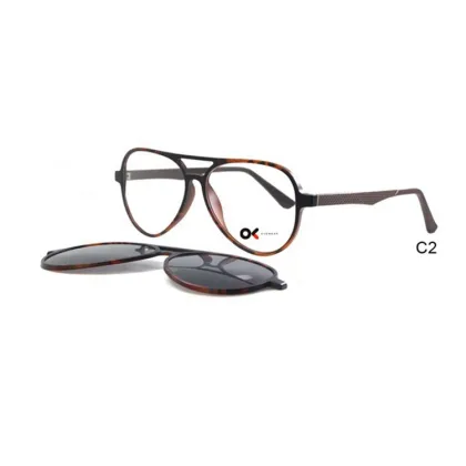Men Ultem Optical Frame Magnetic Clip on Sunglasses