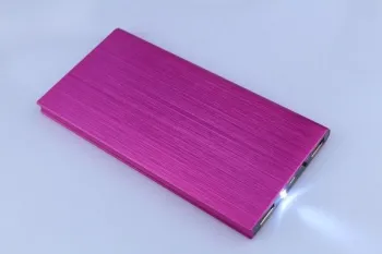 Dual Usb 8000mah Aluminium Mobile Phone Power Bank With Led Light