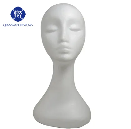 Cheap human hair foam mannequin head with shoulders