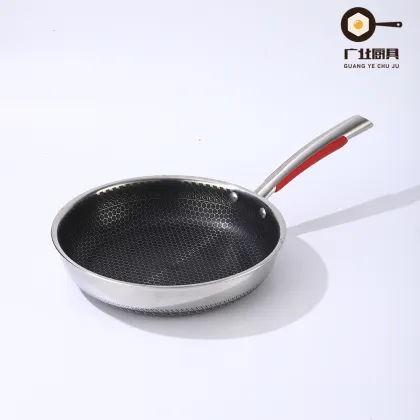 Three-layer steel frying pan
