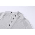 Men's Knitted Button Quarter Zip Textured Pullover