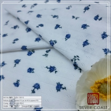 Combed TC jacquard rib with pigment print