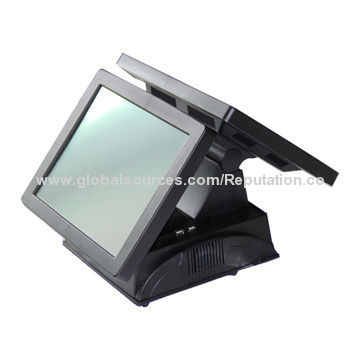 15-inch 12-inch Double Touch Screen Conveyor Checkout Counter with CE, FCC Marks