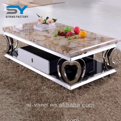 European Rug Stainless Steel Diamant Coffee Table