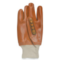 Brown PVC coated gloves with TPR