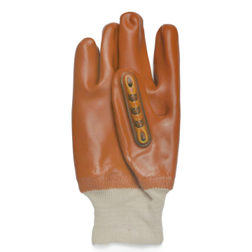 Braune PVC-beschichtete Handschuhe mit TPR