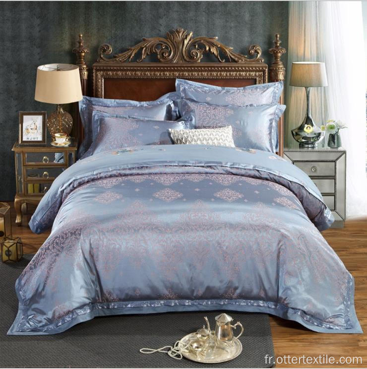 vente en gros housse de couette de luxe en satin de soie jacquard broderie