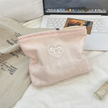 Stylish Reusable Zipper Lady Custom Pink Cosmetic Bag