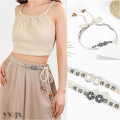 Braided Flower Design Waist Rope for Feminine Style