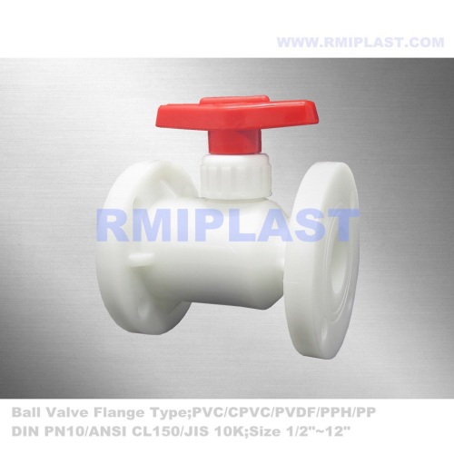 Valvola a sfera manuale PVDF con flangia ANSI CL150