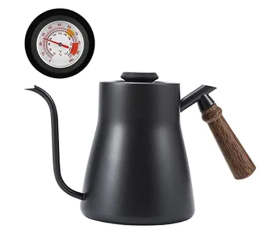 Gooseneck Pour Over Coffee Kettle with Wooden Handle