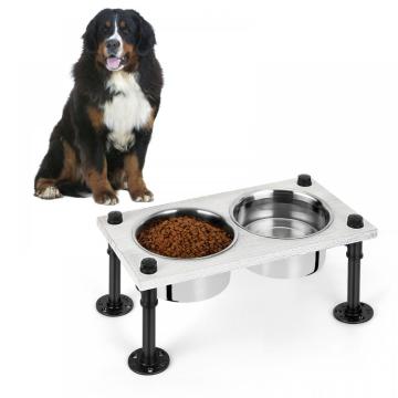 Tazones para perros de acero inoxidable con soporte de metal