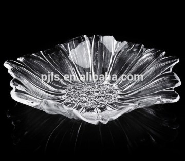 crystal glass cake stand sunflower fruit bowl