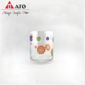 ATO Clear vase with flower decal glass vase