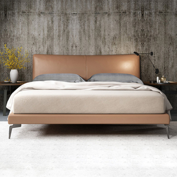 Nordic Luxury Leather Bed - Italian Minimalist Modern Design