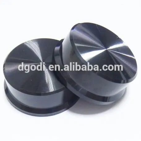 black anodized aluminum control knob for audio volume controlling