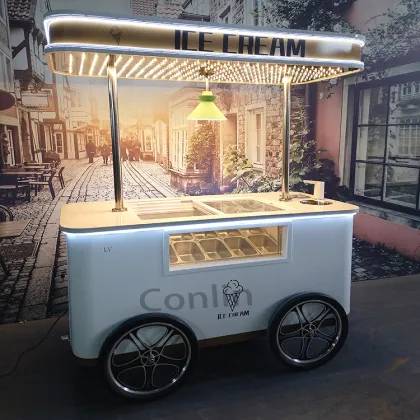 Portable Hand Push Gelato Van
