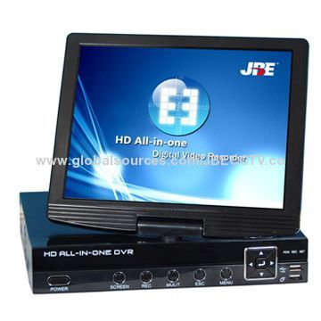 All-in-one DVR with 10.5-inch LCD, Supports D1/HD1/CIF Recording Resolution and Multiple Language