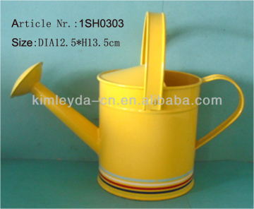 powder coated yellow outdoor watering can