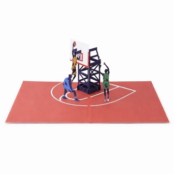 Kartka z pozdrowieniami z meczu koszykówki 3D