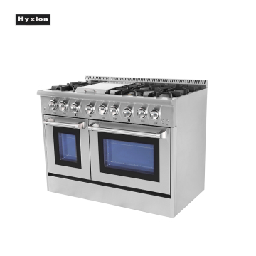 Hyxion 48 Inch Gas Range Two Smokeless Conversion Oven With 6 Burner