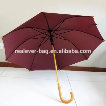 Wine red straight umbrella from the rain