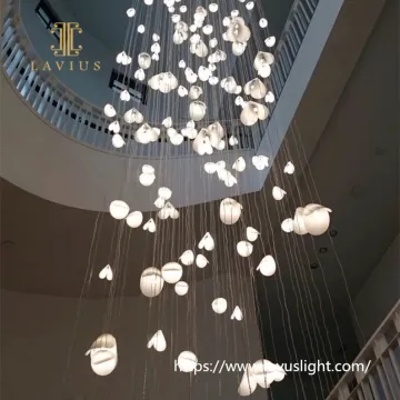 Concise style design long pendant light Modern design white chandelier