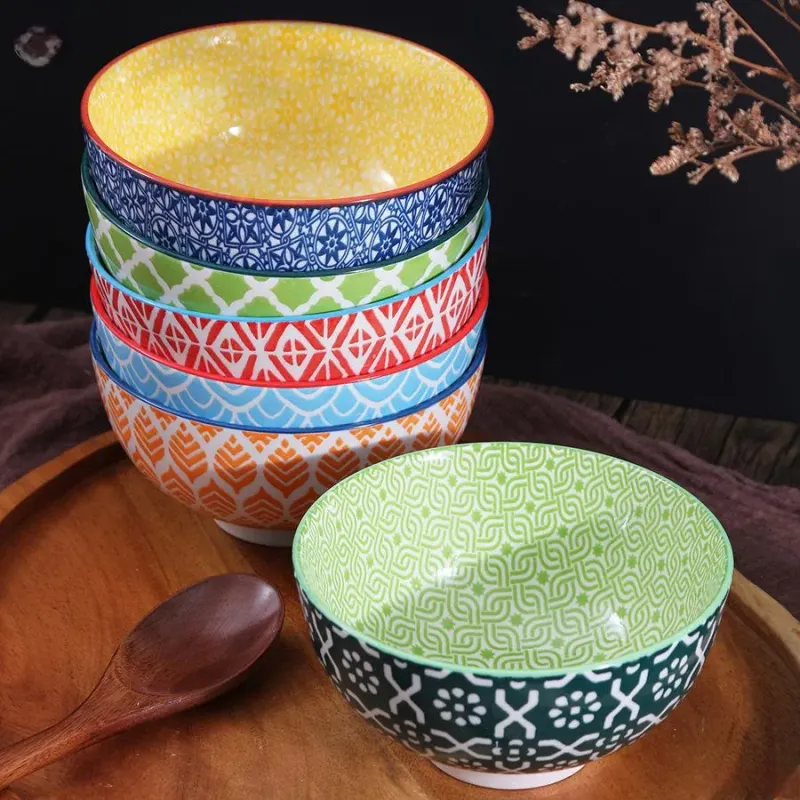 Eco-Friendly Healthy 4.5" Food Rice Bowl with Two-Side Pad Printing Decal