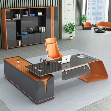 Set di banchi di ufficio esecutivo ad alta tecnologia - scrivania MDF di lusso per uffici moderni